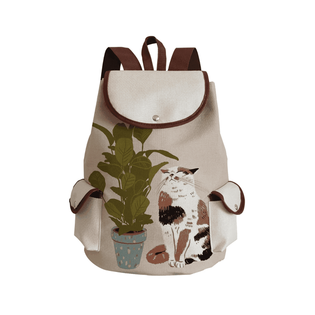 Women Eco - Friendly Cartoon Cat Tote Backpack - Backpack - Reachshore - Mad Fly Essentials