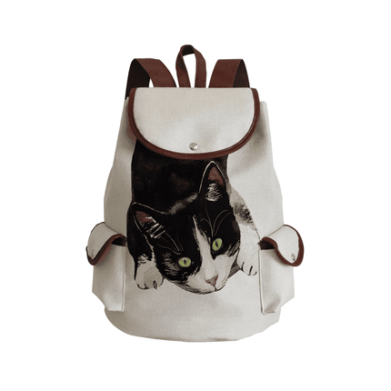 Women Eco - Friendly Cartoon Cat Tote Backpack - Backpack - Reachshore - Mad Fly Essentials