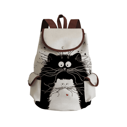 Women Eco-Friendly Cartoon Cat Tote Backpacks - Mad Fly Essentials