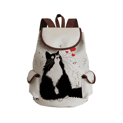 Women Eco-Friendly Cartoon Cat Tote Backpacks - Mad Fly Essentials