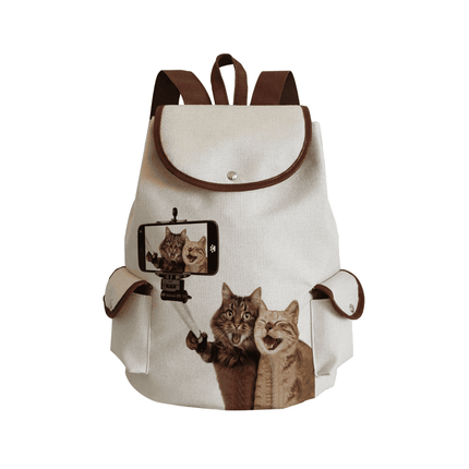 Women Eco-Friendly Cartoon Cat Tote Backpacks - Mad Fly Essentials