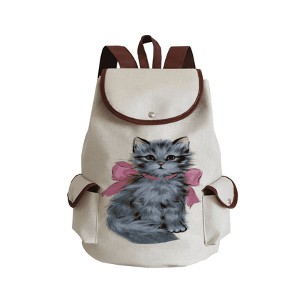 Women Eco-Friendly Cartoon Cat Tote Backpacks - Mad Fly Essentials