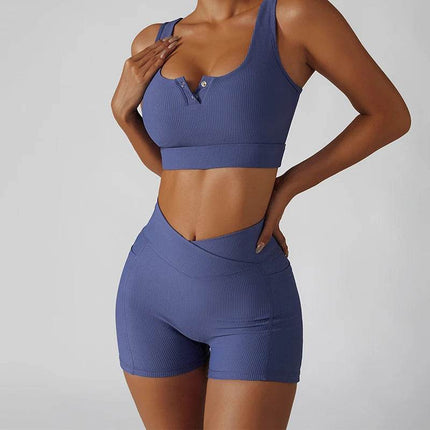 Women Elastic Leggings Crop Top Fitness Bra Sets - Mad Fly Essentials
