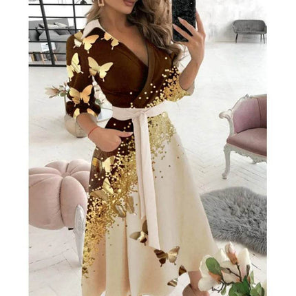 Women Elegant Butterfly Starlight Midi Dress - MIDI Dress - Boho Girl - Mad Fly Essentials