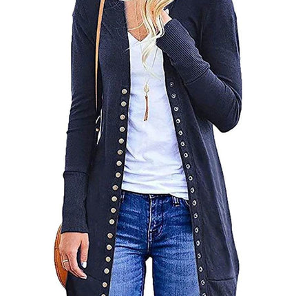 Women European Button Sweater Cardigan Outerwear - Outerwear - kalenmos - Mad Fly Essentials