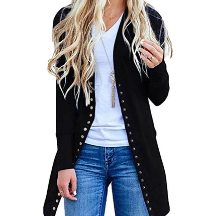 Women European Button Sweater Cardigan Outerwear - Outerwear - kalenmos - Mad Fly Essentials