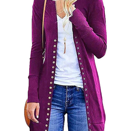 Women European Button Sweater Cardigan Outerwear - Outerwear - kalenmos - Mad Fly Essentials