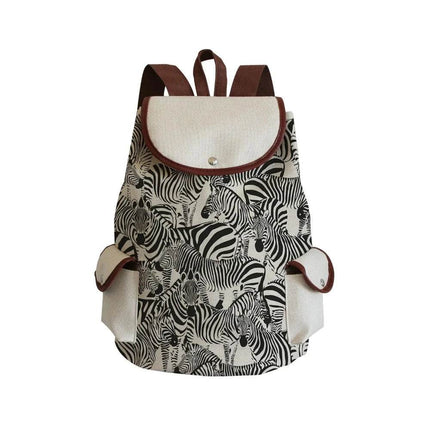 Women Eye Linen Trendy Animal Backpack - Backpack - Wish Shape - Mad Fly Essentials