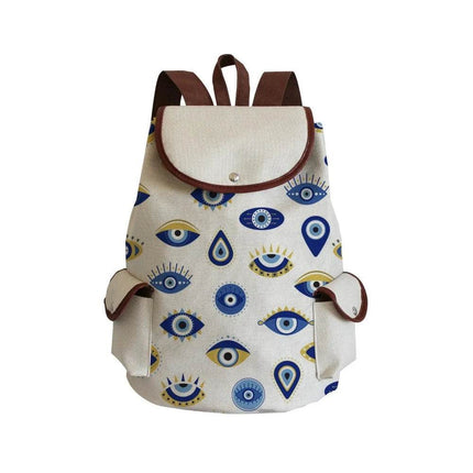 Women Eye Linen Trendy Animal Backpack - Backpack - Wish Shape - Mad Fly Essentials