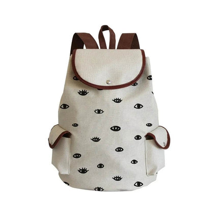 Women Eye Linen Trendy Animal Backpack - Backpack - Wish Shape - Mad Fly Essentials