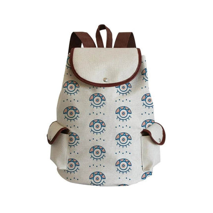 Women Eye Linen Trendy Animal Backpack - Backpack - Wish Shape - Mad Fly Essentials