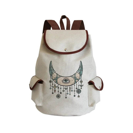 Women Eye Linen Trendy Animal Backpack - Backpack - Wish Shape - Mad Fly Essentials
