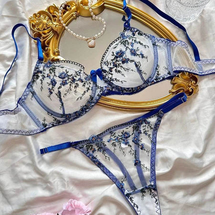 Women Fairy Tulle Floral Lingerie Set - Lingerie Set - ELLOLACE - Mad Fly Essentials