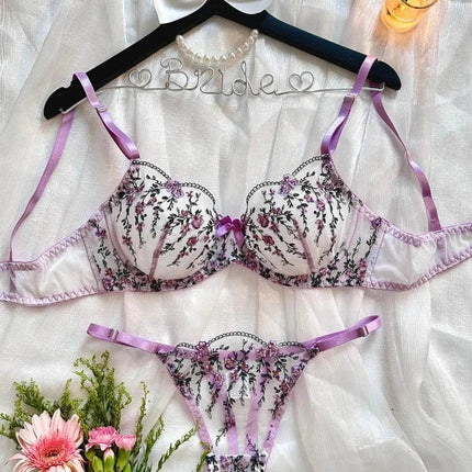 Women Fairy Tulle Floral Lingerie Set - Lingerie Set - ELLOLACE - Mad Fly Essentials