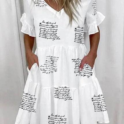 Women Fashion Floral Ruffle Mini Dress - Mini Dress - Veryou - Mad Fly Essentials