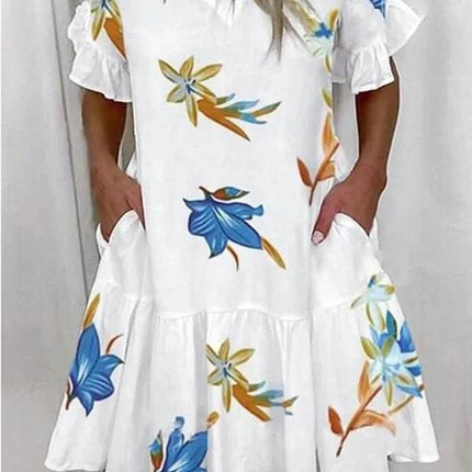 Women Fashion Floral Ruffle Mini Dress - Mini Dress - Veryou - Mad Fly Essentials