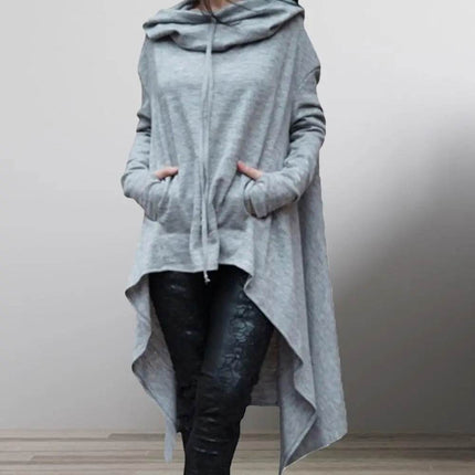 Women Fashion Irregular Hem Long Hoodies - Hoodies - Adogirl - Mad Fly Essentials
