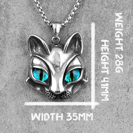 Women Fashion Stainless Cat Eyes Pendant Necklace - Necklace - ADGH - Mad Fly Essentials