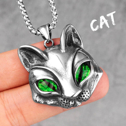 Women Fashion Stainless Cat Eyes Pendant Necklace - Necklace - ADGH - Mad Fly Essentials