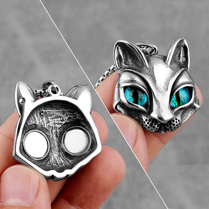 Women Fashion Stainless Cat Eyes Pendant Necklace - Necklace - ADGH - Mad Fly Essentials
