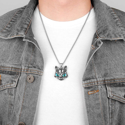 Women Fashion Stainless Cat Eyes Pendant Necklace - Necklace - ADGH - Mad Fly Essentials