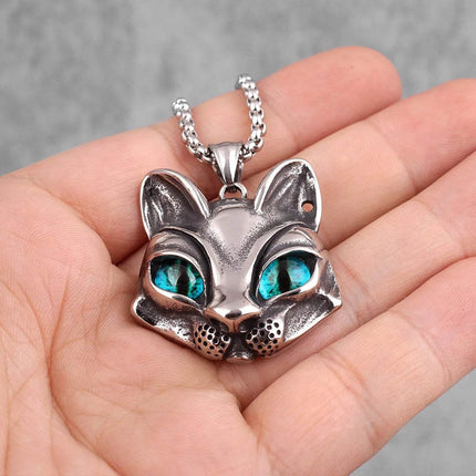 Women Fashion Stainless Cat Eyes Pendant Necklace - Necklace - ADGH - Mad Fly Essentials