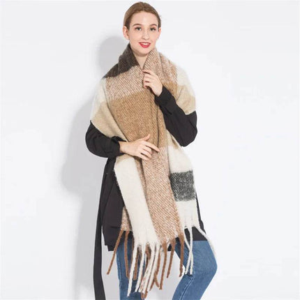 Women Fashion Warm Plaid Shawl Scarf - Scarf - RUNMEIFA - Mad Fly Essentials