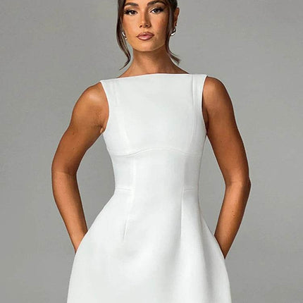 Women Fashion White Bodycon Party Dress - Party Dress - Miss Ord - Mad Fly Essentials