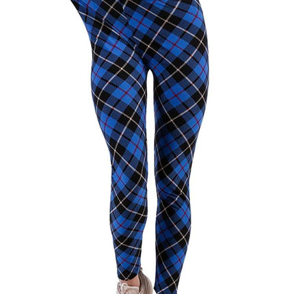 Women Fitness Plaid Elastic Leggings - Leggings - CUHAKCI - Mad Fly Essentials