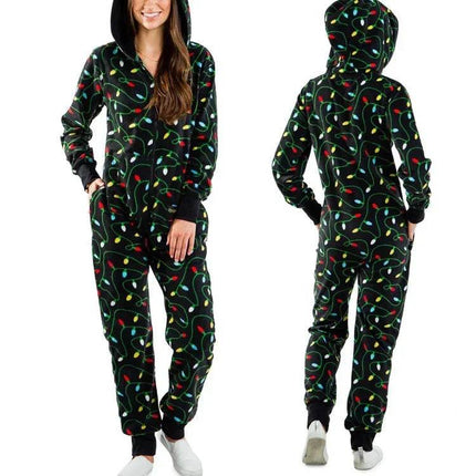 Women Fleece Animal Holiday Sleepwear Jumpsuit - Jumpsuit - Jaycosin - Mad Fly Essentials