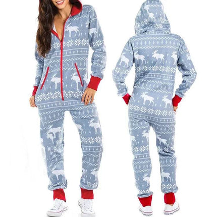Women Fleece Animal Holiday Sleepwear Jumpsuit - Jumpsuit - Jaycosin - Mad Fly Essentials