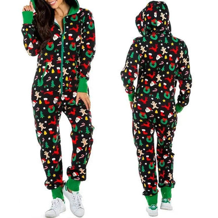 Women Fleece Animal Holiday Sleepwear Jumpsuit - Jumpsuit - Jaycosin - Mad Fly Essentials