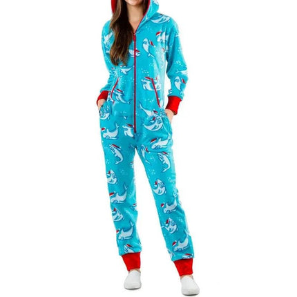 Women Fleece Animal Holiday Sleepwear Jumpsuit - Jumpsuit - Jaycosin - Mad Fly Essentials