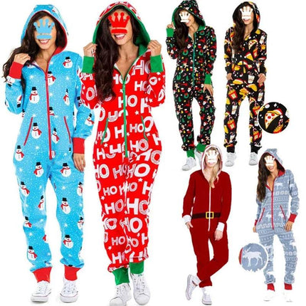 Women Fleece Animal Holiday Sleepwear Jumpsuit - Jumpsuit - Jaycosin - Mad Fly Essentials