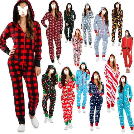 Women Fleece Animal Holiday Sleepwear Jumpsuit - Jumpsuit - Jaycosin - Mad Fly Essentials