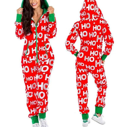 Women Fleece Animal Holiday Sleepwear Jumpsuit - Jumpsuit - Jaycosin - Mad Fly Essentials