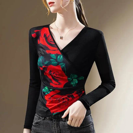 Women Floral Fashion Trendy Long Shirt - Shirt - Lidou - Mad Fly Essentials