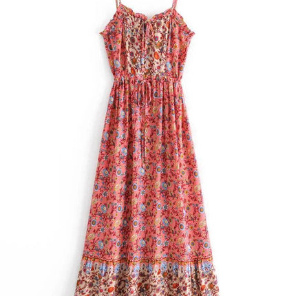 Women Floral Sleeveless Bohemian Maxi Dress - Maxi Dress - Boho Queens - Mad Fly Essentials