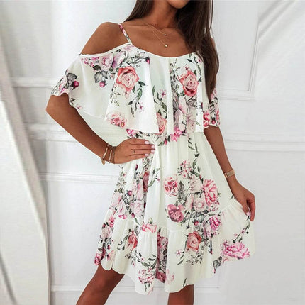 Women Floral Summer Spaghetti Chiffon Party Dress - Party Dress - Boho Girl - Mad Fly Essentials