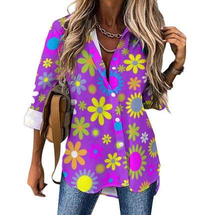 Women Flower Power Casual 3D 70s Shirt - Shirt - LazySorry - Mad Fly Essentials