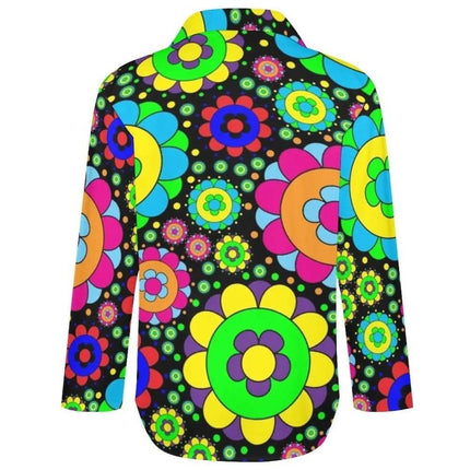 Women Flower Power Casual 3D 70s Shirt - Shirt - LazySorry - Mad Fly Essentials