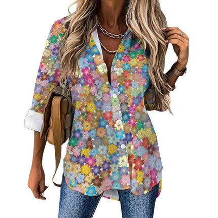 Women Flower Power Casual 3D 70s Shirt - Shirt - LazySorry - Mad Fly Essentials