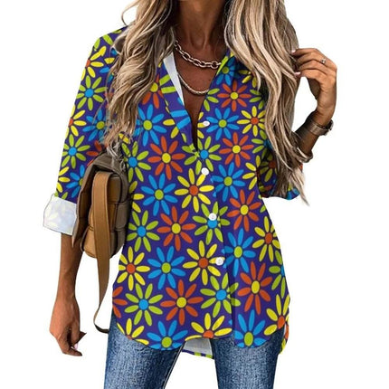 Women Flower Power Casual 3D 70s Shirt - Shirt - LazySorry - Mad Fly Essentials