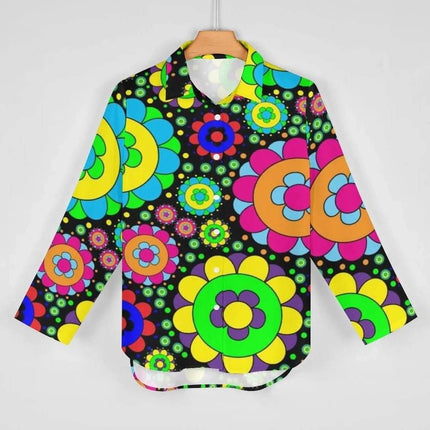Women Flower Power Casual 3D 70s Blouse - Mad Fly Essentials