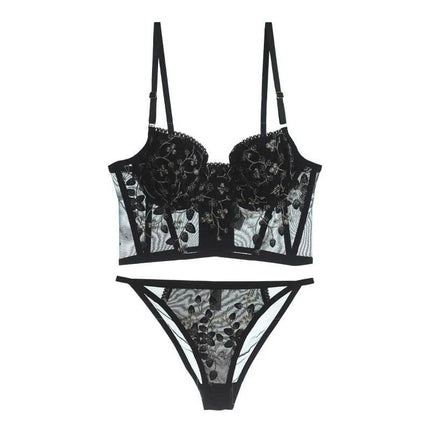 Women French Lace Bra Lingerie Set - Mad Fly Essentials