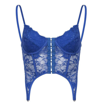 Women French Fashion Lace Floral Crop Top - Crop Top - Cinoon - Mad Fly Essentials