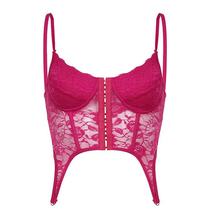 Women French Fashion Lace Floral Crop Top - Crop Top - Cinoon - Mad Fly Essentials