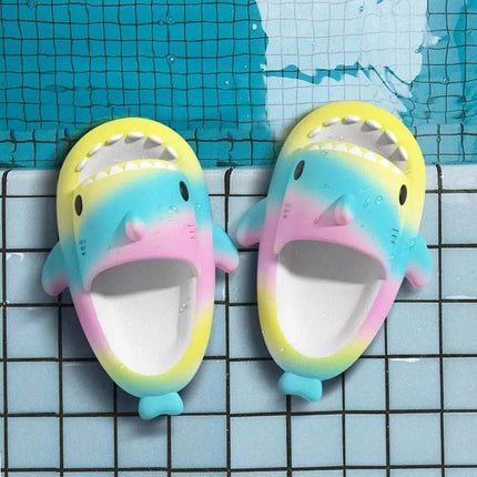 Funny Gradient Shark Beach Women Slippers - Women Slippers - TECHOME - Mad Fly Essentials