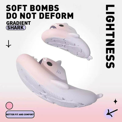 Funny Gradient Shark Beach Women Slippers - Women Slippers - TECHOME - Mad Fly Essentials