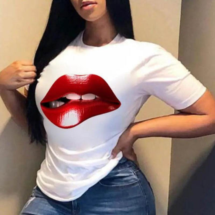 Women Funny Lips Graphic Shirt - Mad Fly Essentials